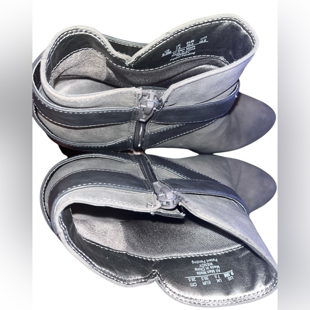 Gray Ankle Boots with darker gray Straps - Picture 6 of 7